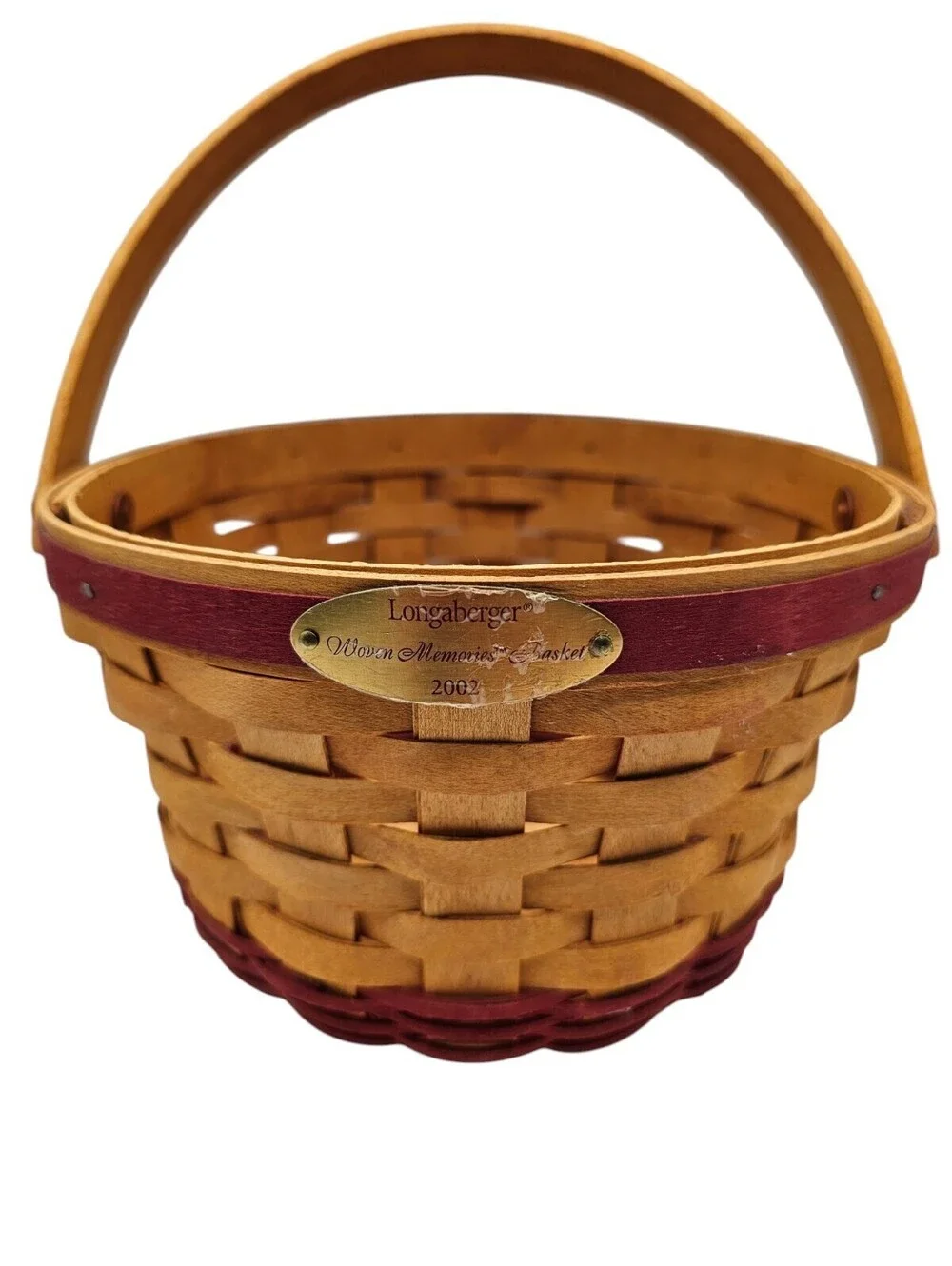 Longaberger 2002 Christmas Collection Jingle Bell Basket with Moveable Handle